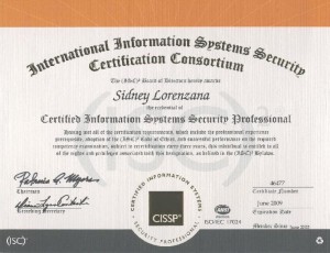 Sample CISSP Certificate